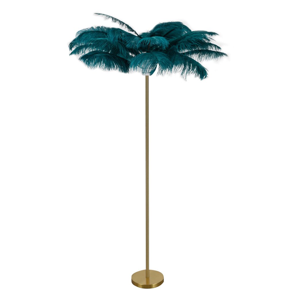 30-Inch Ostrich Feather Floor Lamp - Elegant Decorative Accent