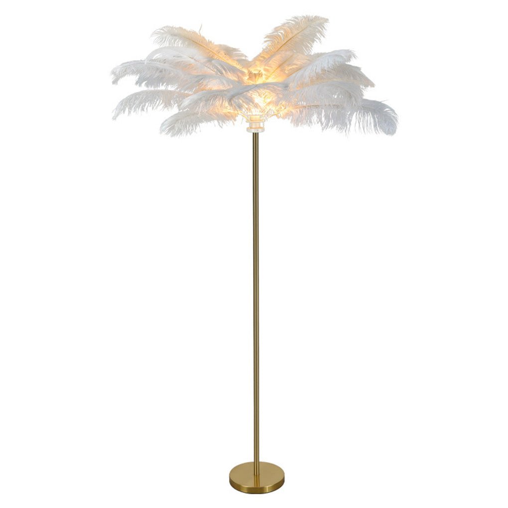 30-Inch Ostrich Feather Floor Lamp - Elegant Decorative Accent