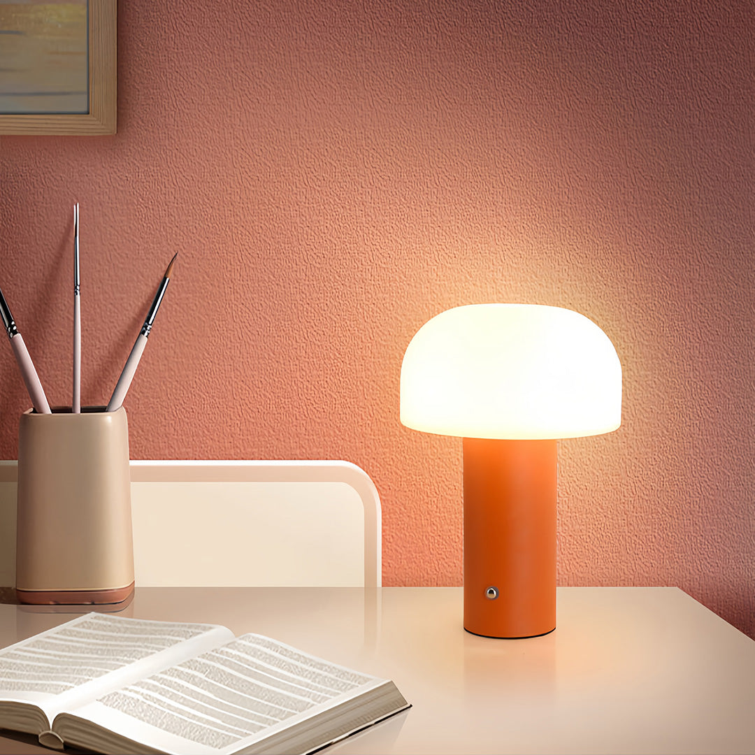 Premium Iron Base Mushroom Shade Table Lamp