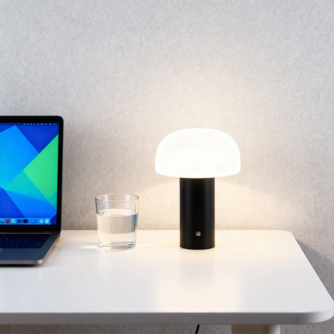 Premium Iron Base Mushroom Shade Table Lamp