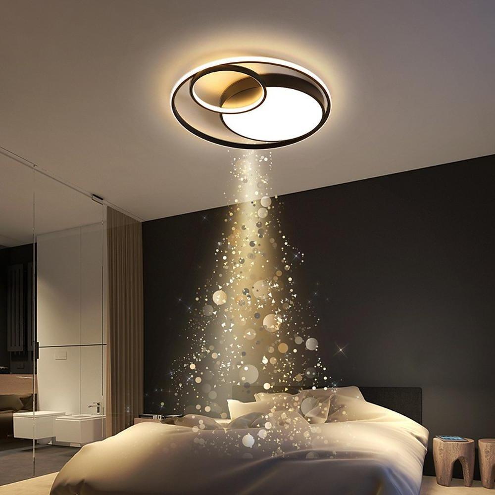 Contemporary LED Round Flush Mount Ceiling Light - Triple Circle Design