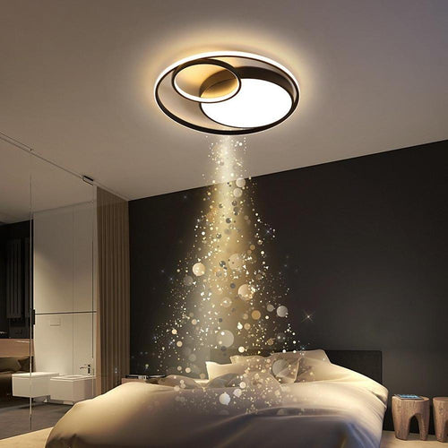 Contemporary LED Round Flush Mount Ceiling Light - Triple Circle Design