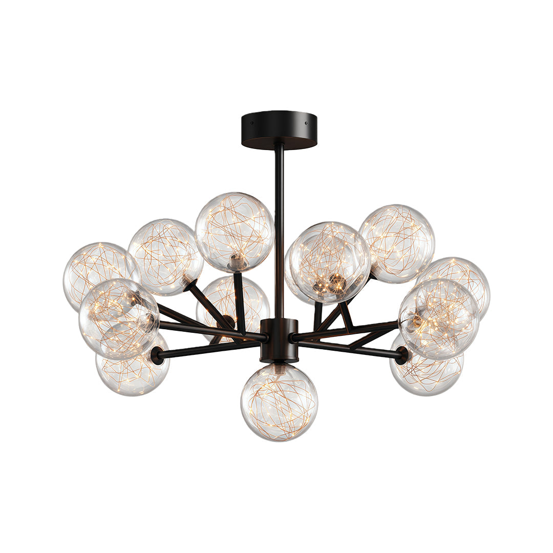 Contemporary Glass Globe Chandelier - Starry Sky Ceiling Light