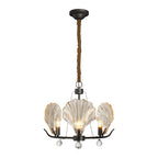 Modern Copper and Glass Shell Chandelier Ceiling Light