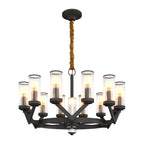 Luxury Copper Glass Drop Chandelier - Elegant Ceiling Light