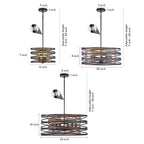 Black Iron Cage Drum Pendant Light - Round Ceiling Fixture