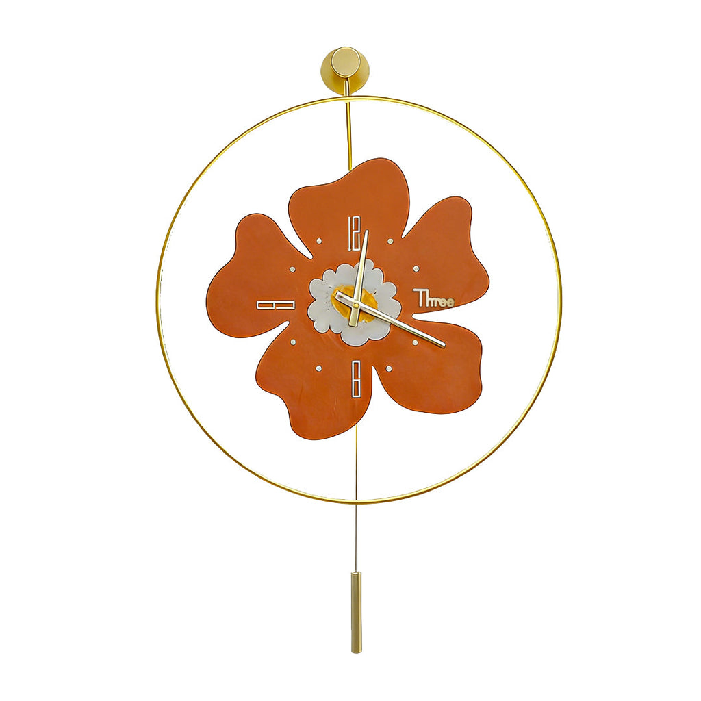 Floral LED Wall Clock with Remote Control