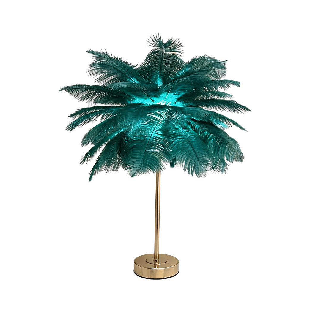 Nordic Ostrich Feather Table Lamp - Elegant Night Light