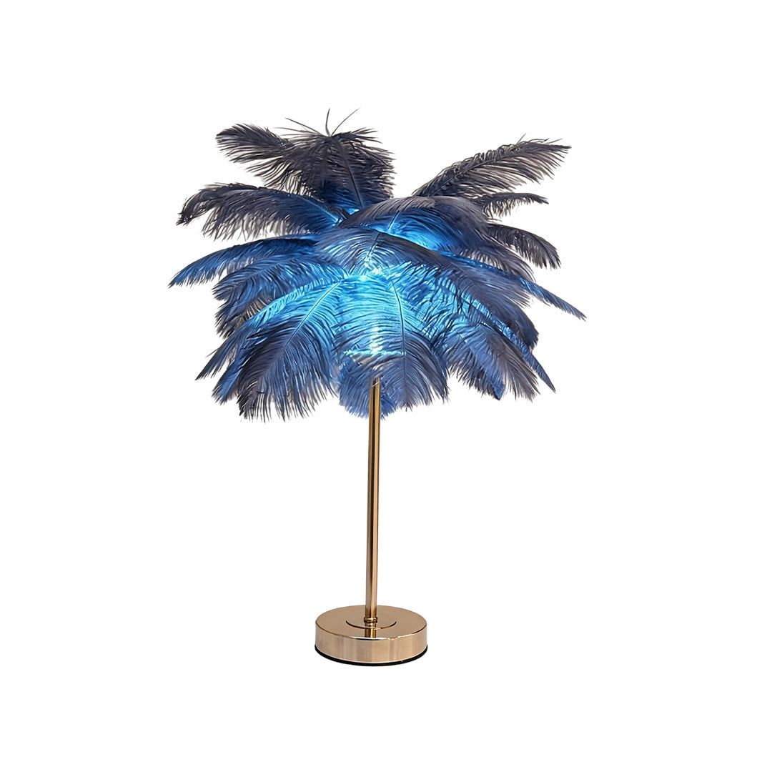 Nordic Ostrich Feather Table Lamp - Elegant Night Light