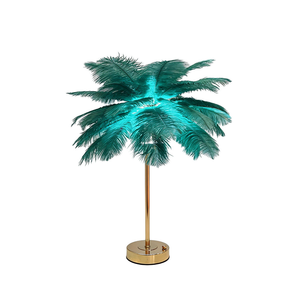 Nordic Ostrich Feather Table Lamp - Elegant Night Light