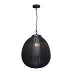 Premium Black Woven Outdoor Pendant Light - Waterproof Ceiling Fixture