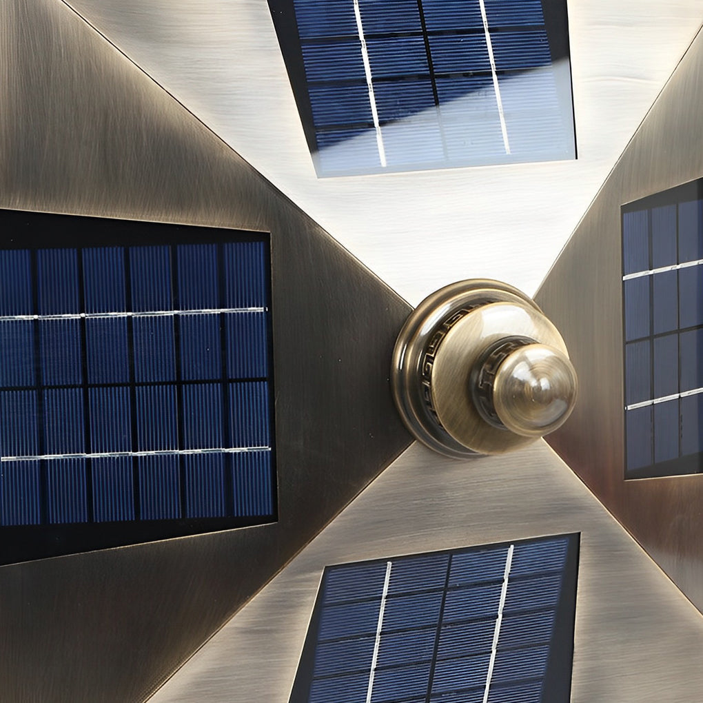 Premium Retro Copper Solar Pillar Lights - Waterproof Outdoor Fence Lamps