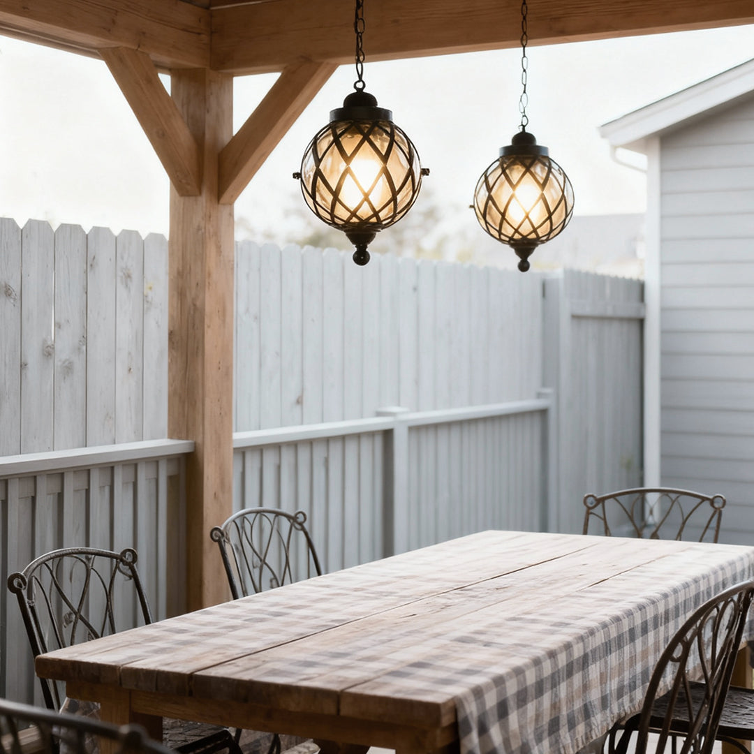 Premium Outdoor Aluminum Globe Pendant Light