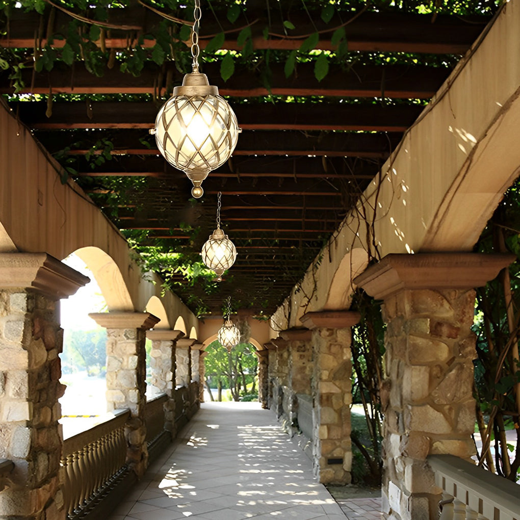 Premium Outdoor Aluminum Globe Pendant Light