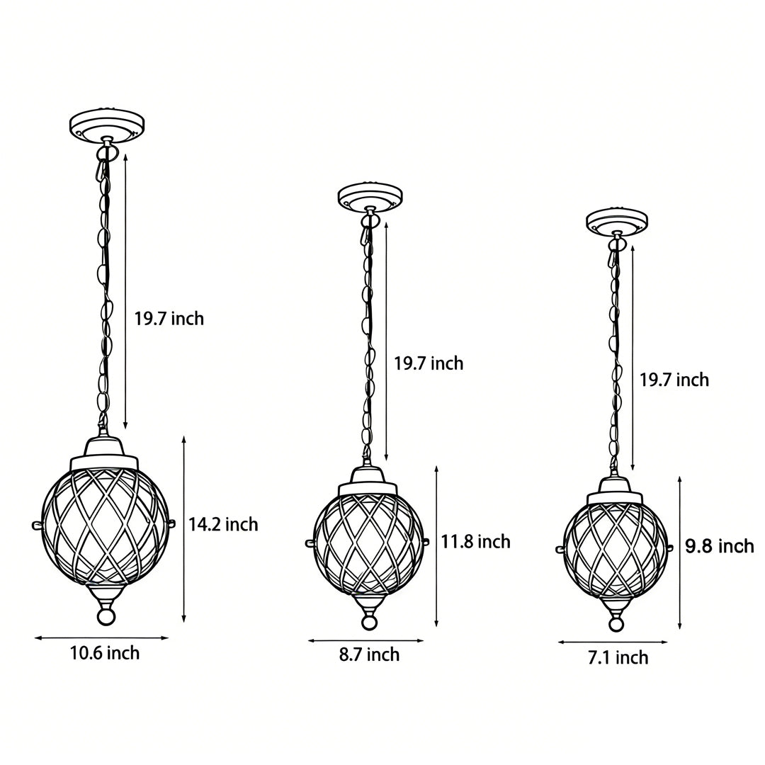 Premium Outdoor Aluminum Globe Pendant Light