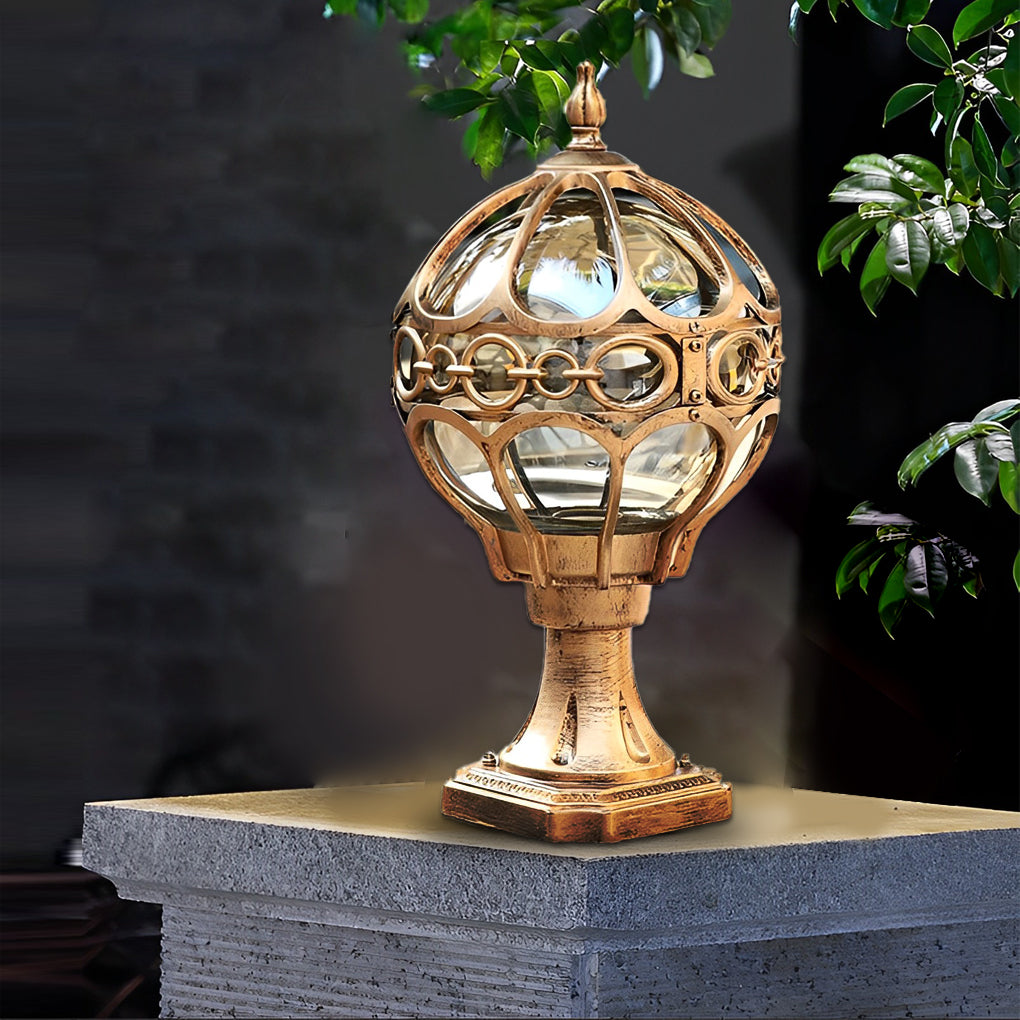 Premium Outdoor Die-Cast Aluminum Globe Pillar Light