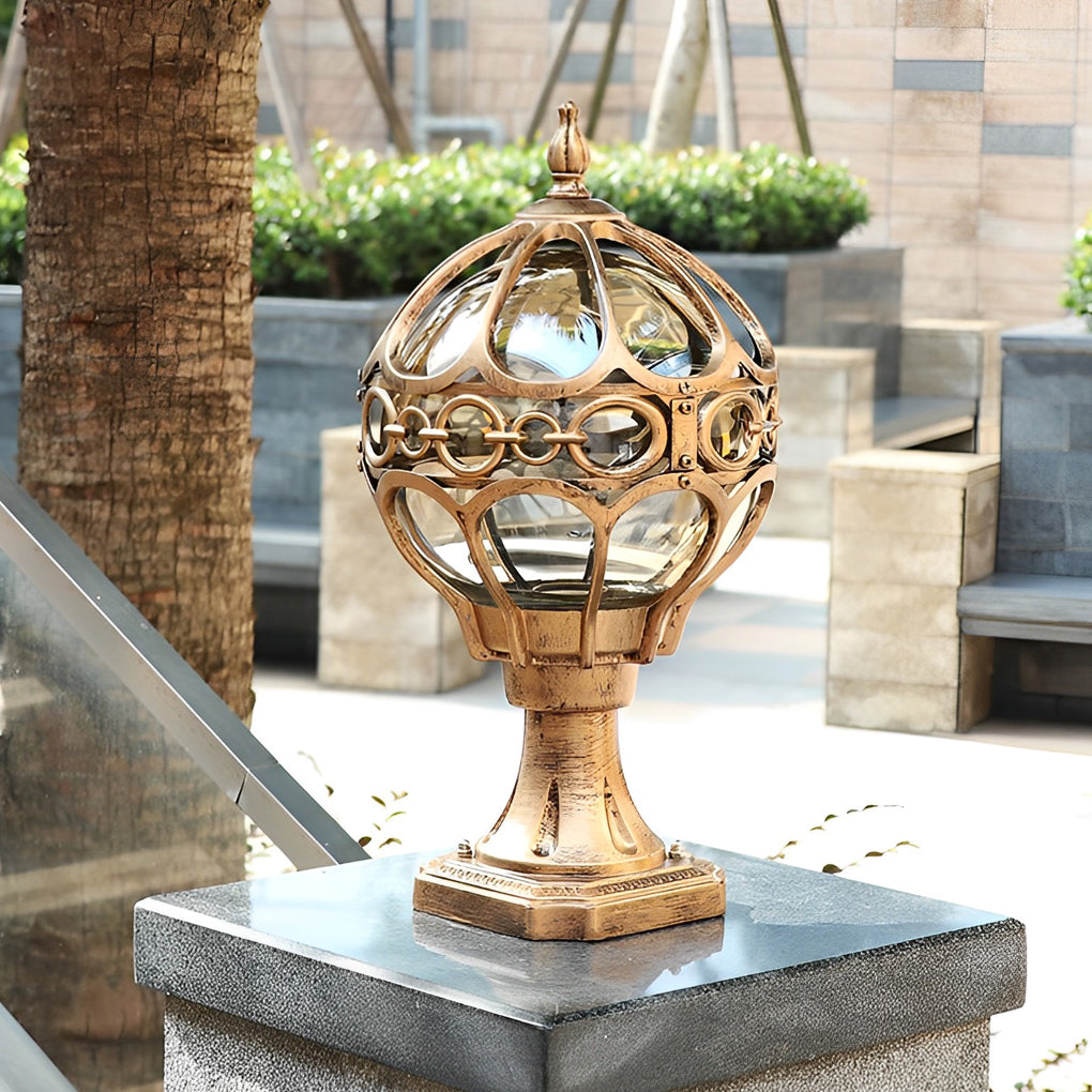 Premium Outdoor Die-Cast Aluminum Globe Pillar Light