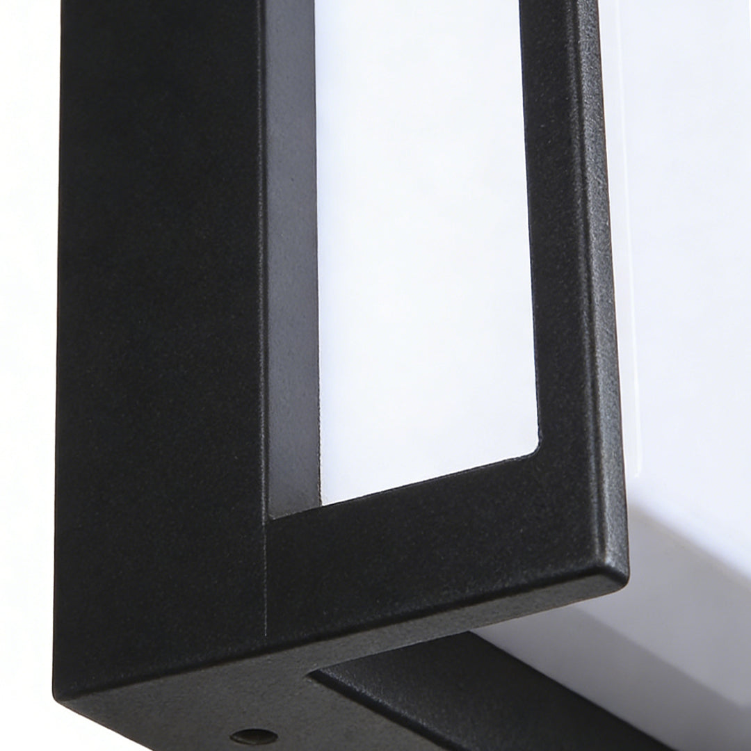 Modern Black Metal Geometric Outdoor Wall Light