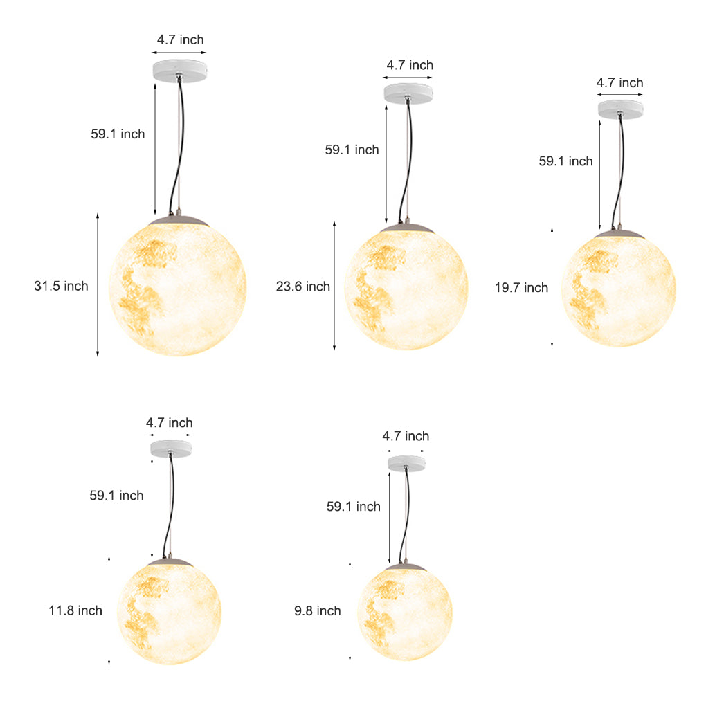 Premium Outdoor Spherical Moon Lamp - Resin Landscape Decor