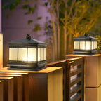 Premium Retro Copper Solar Pillar Lights - Waterproof Outdoor Fence Lamps