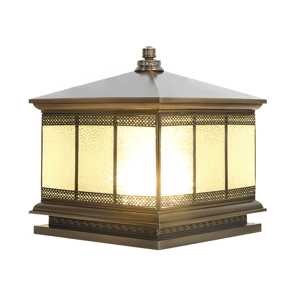 Premium Retro Copper Solar Pillar Lights - Waterproof Outdoor Fence Lamps