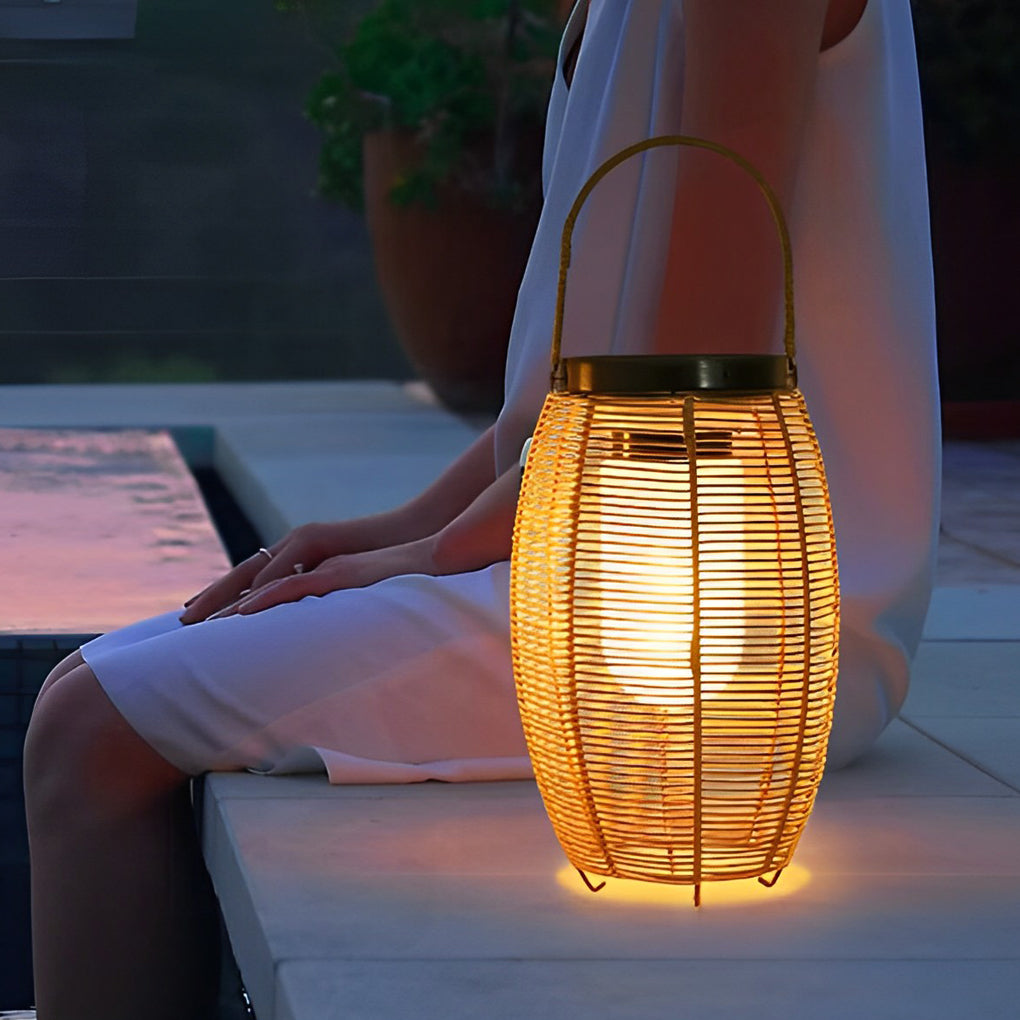 Premium Waterproof Solar LED Rattan Lanterns for Outdoor Use