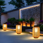 Premium Waterproof Solar LED Rattan Lanterns for Outdoor Use