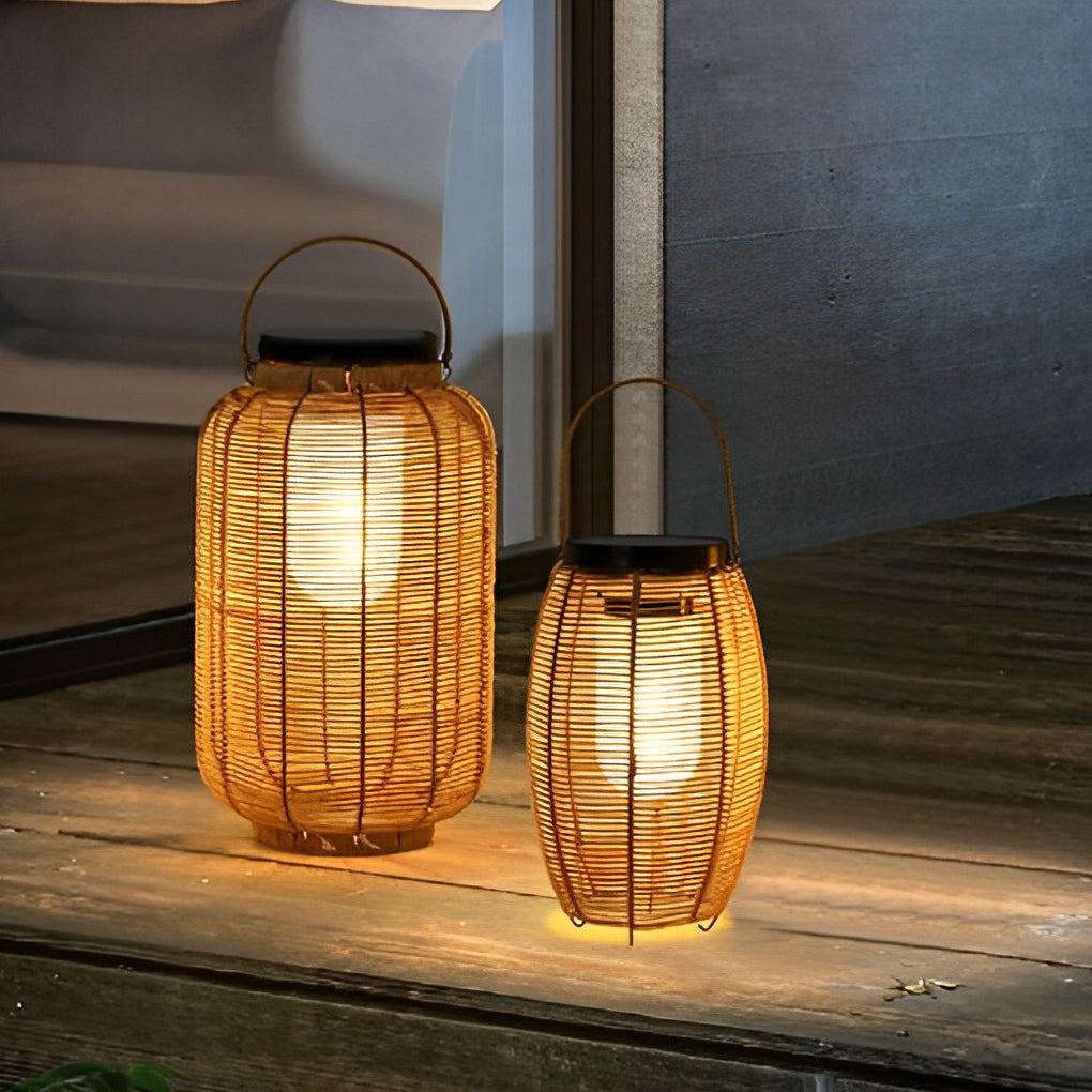 Premium Waterproof Solar LED Rattan Lanterns for Outdoor Use