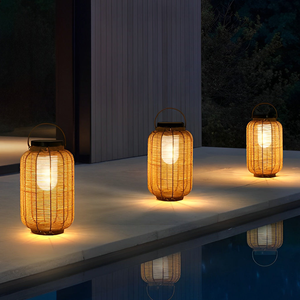 Premium Waterproof Solar LED Rattan Lanterns for Outdoor Use
