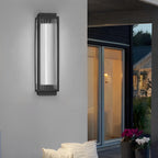 Modern Rectangular LED Outdoor Wall Light with Reeded Glass