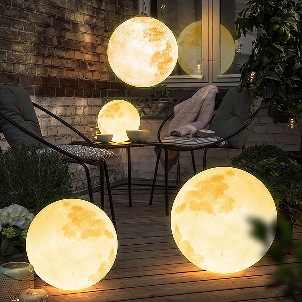 Premium Outdoor Spherical Moon Lamp - Resin Landscape Decor