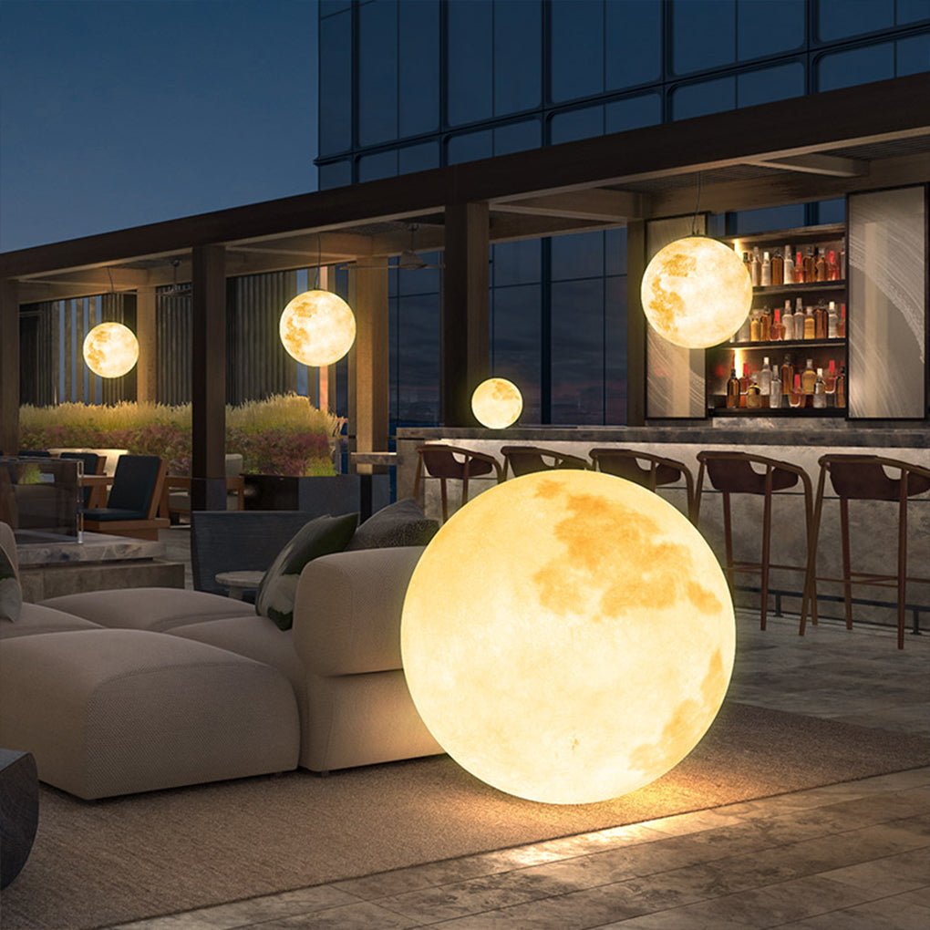Premium Outdoor Spherical Moon Lamp - Resin Landscape Decor