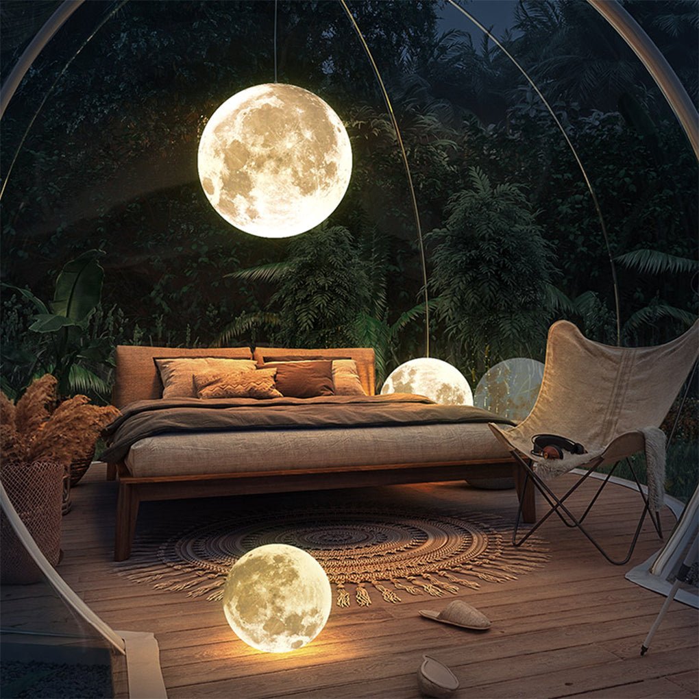 Premium Outdoor Spherical Moon Lamp - Resin Landscape Decor