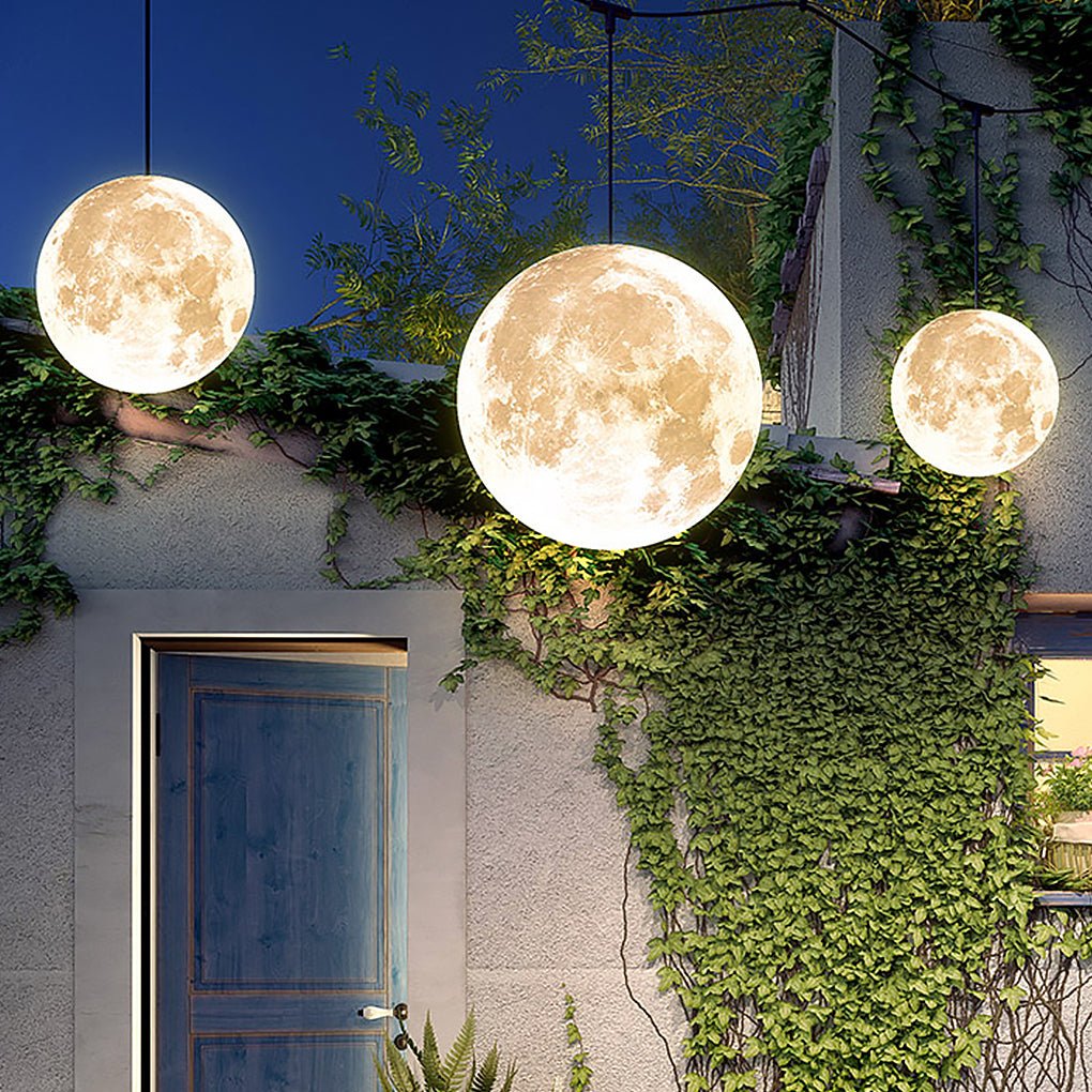 Premium Outdoor Spherical Moon Lamp - Resin Landscape Decor