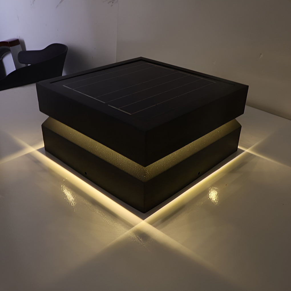 Premium Waterproof Black Square Solar Deck Lights for Outdoor Use