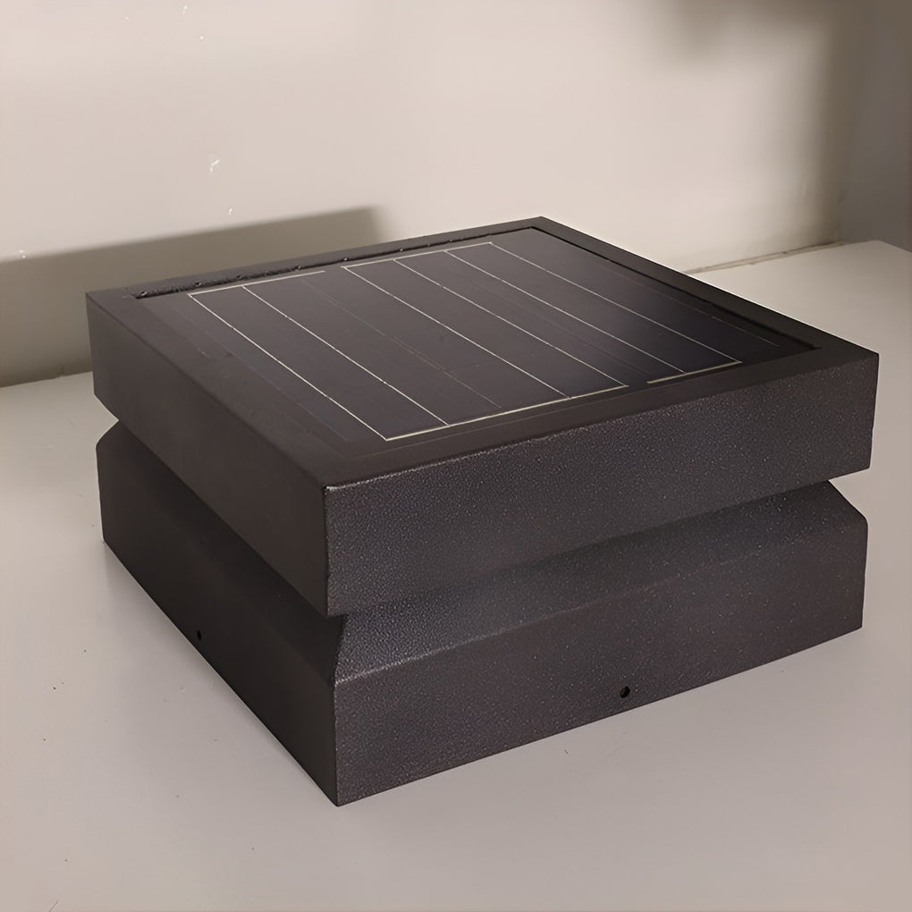 Premium Waterproof Black Square Solar Deck Lights for Outdoor Use