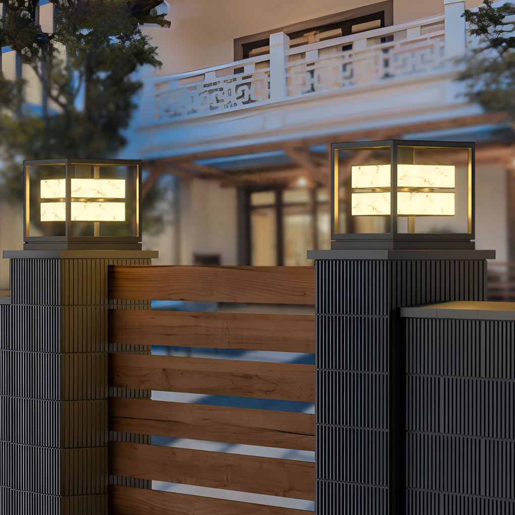 Premium Square Waterproof Metal Solar Brick Pillar Lights
