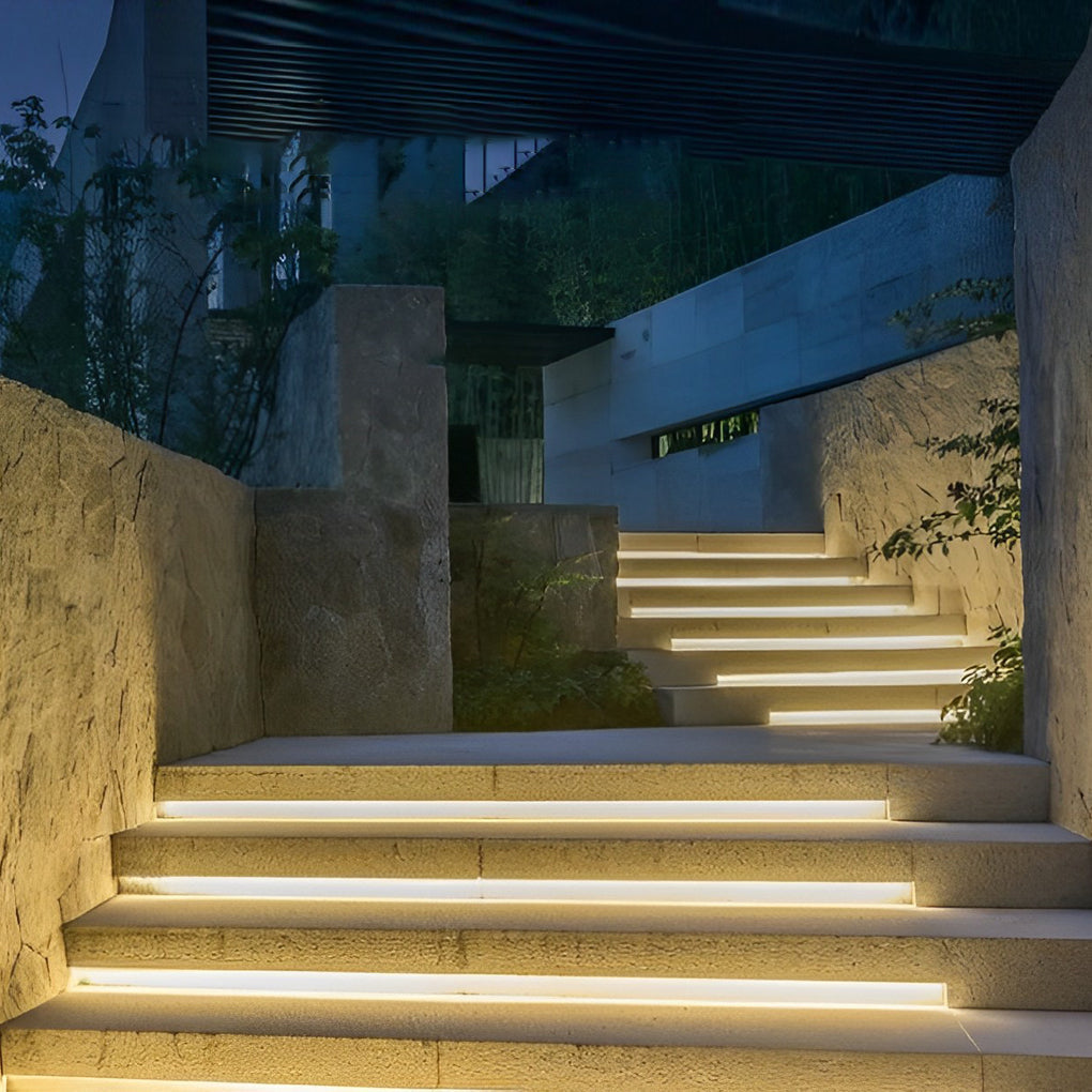 Premium White LED Outdoor Stair Lighting Strips - Silicone Design