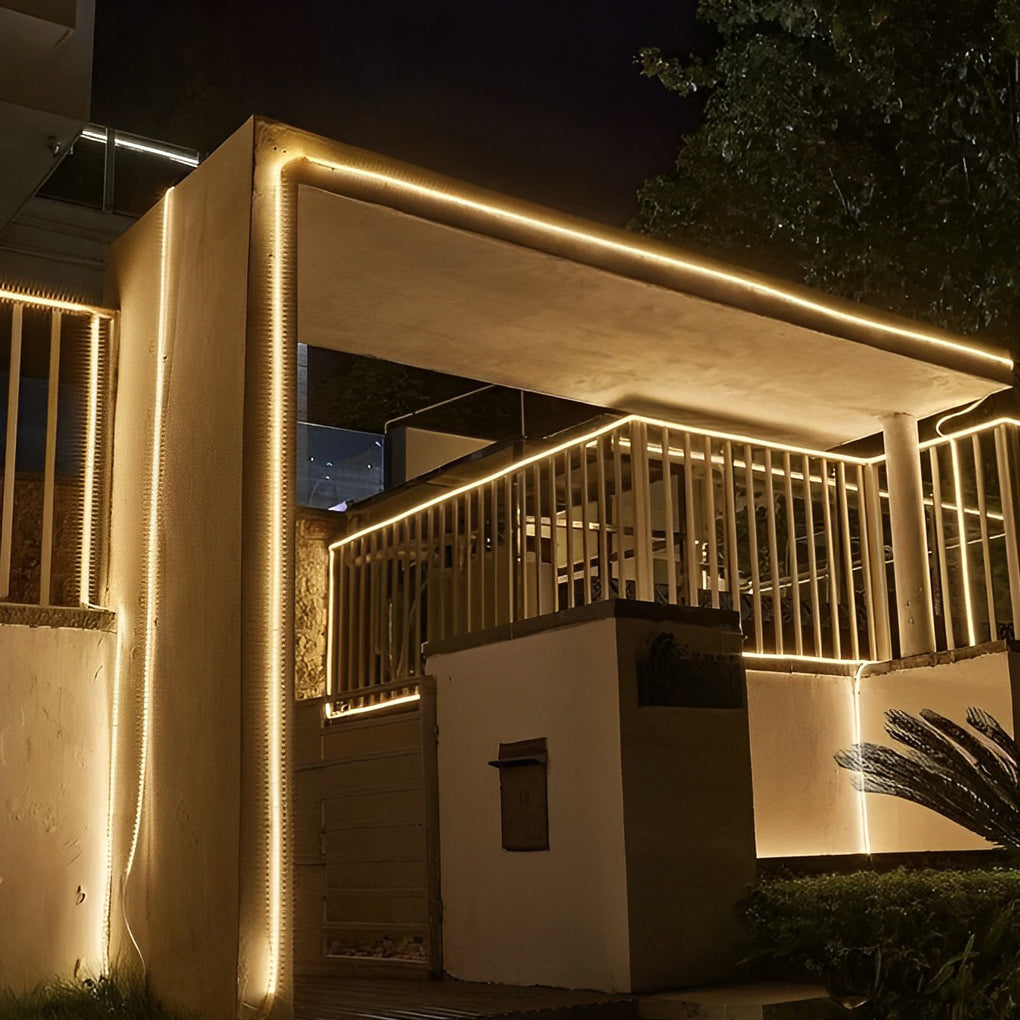 Premium White LED Outdoor Stair Lighting Strips - Silicone Design