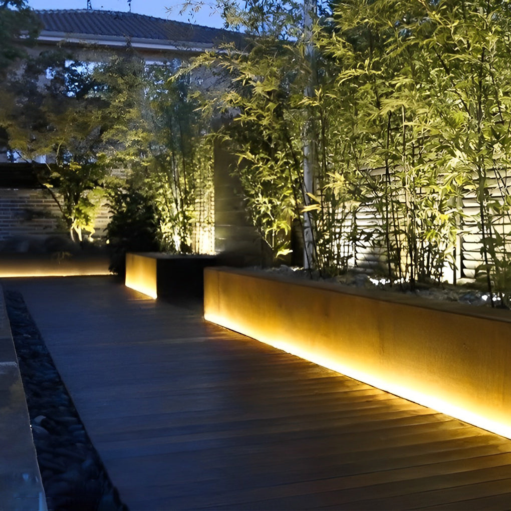 Premium White LED Outdoor Stair Lighting Strips - Silicone Design