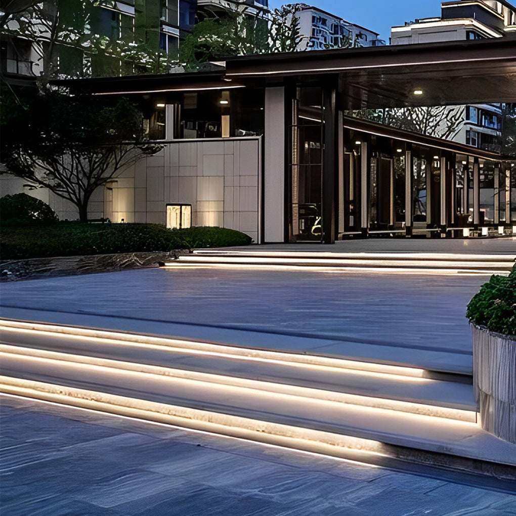 Premium White LED Outdoor Stair Lighting Strips - Silicone Design