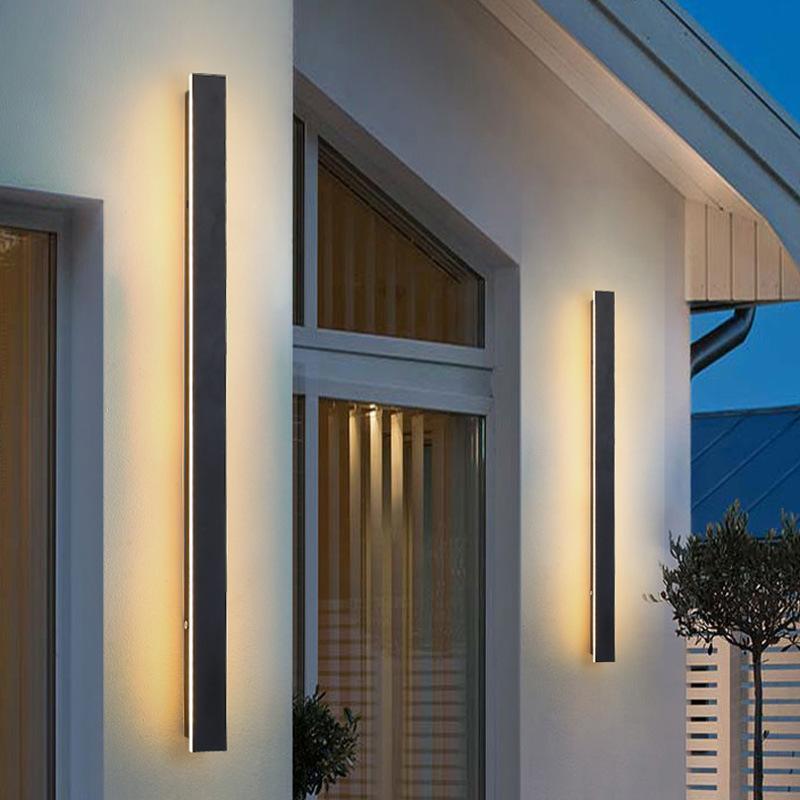Black Linear LED Outdoor Wall Light
