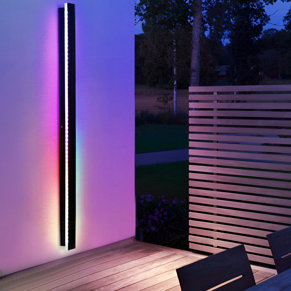 Black Linear LED Outdoor Wall Light