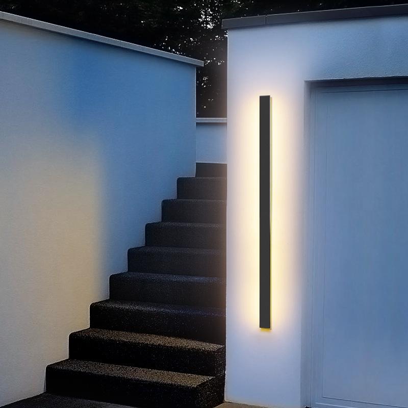 Black Linear LED Outdoor Wall Light