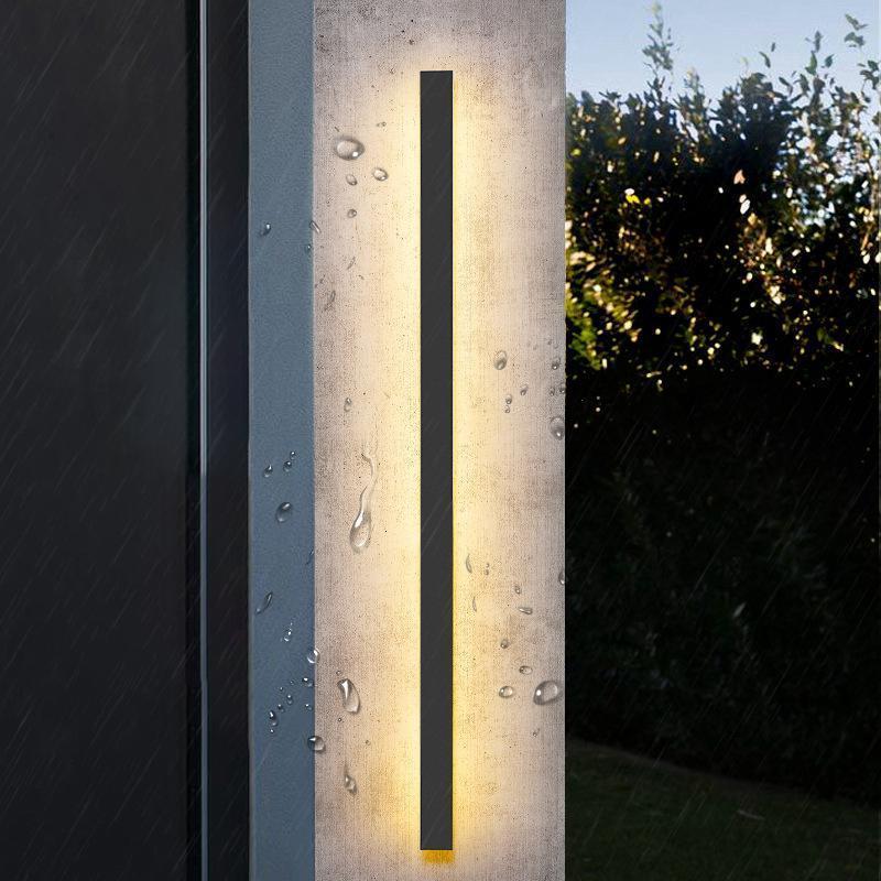 Black Linear LED Outdoor Wall Light