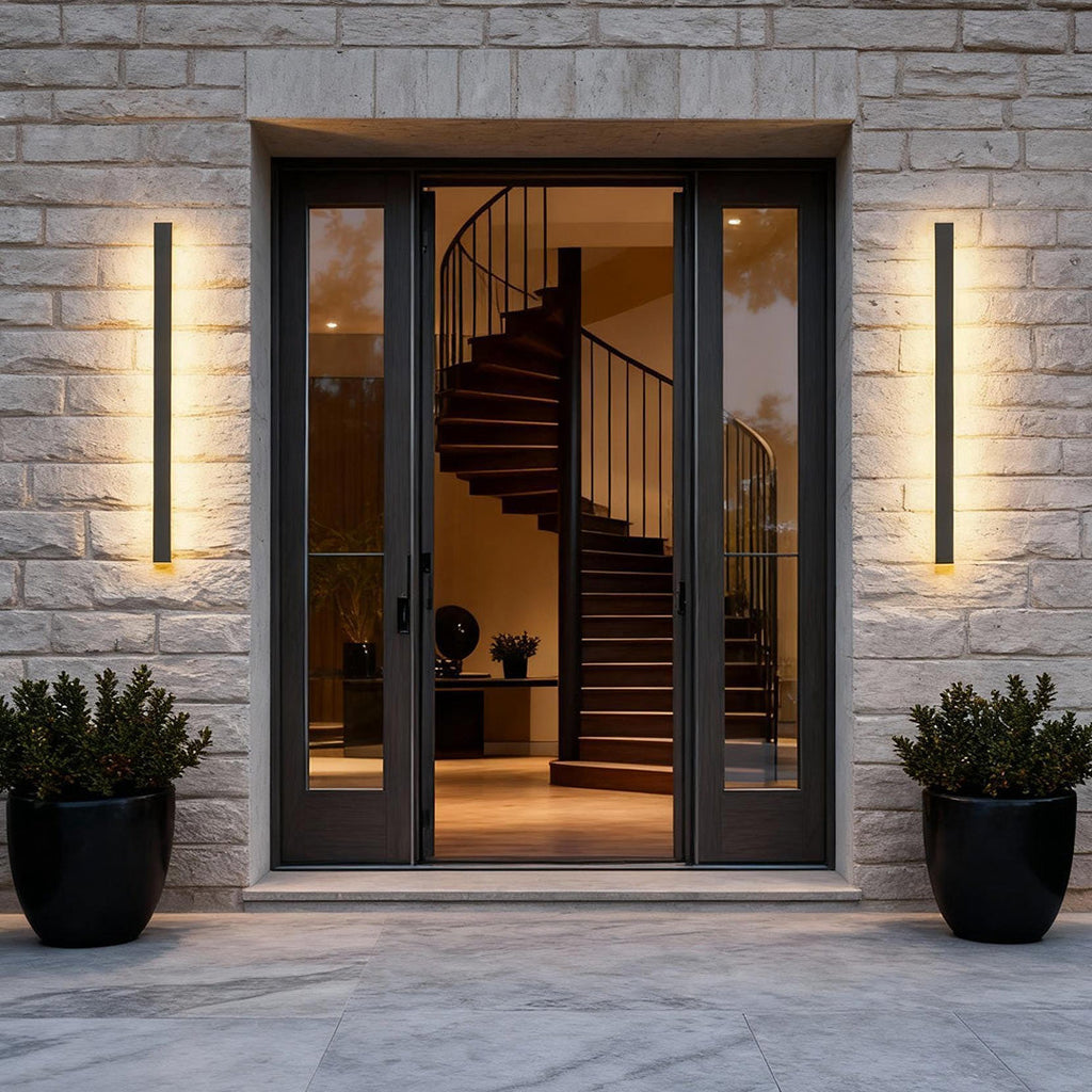 Black Linear LED Outdoor Wall Light