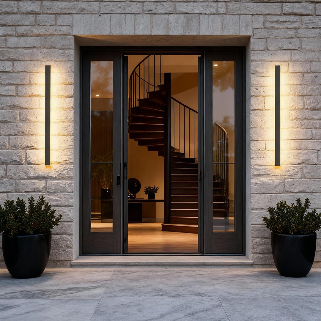 Black Linear LED Outdoor Wall Light