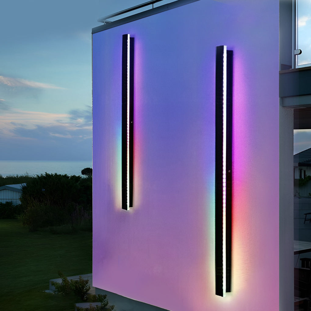 Black Linear LED Outdoor Wall Light