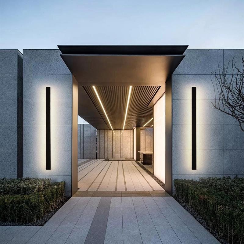 Black Linear LED Outdoor Wall Light