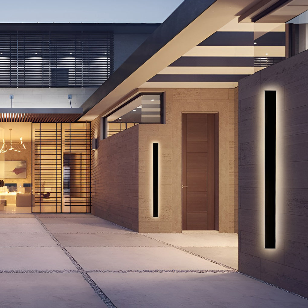 Black Linear LED Outdoor Wall Light